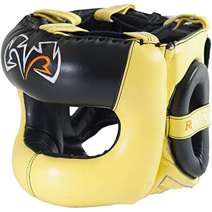 RIVAL Boxing RHGFS3 Face-Saver Sparring Headgear - Wide Eye Opening, Premium Leather, and Thermoplastic Inner Frame - color: Yellow, size: Large-X-Large
