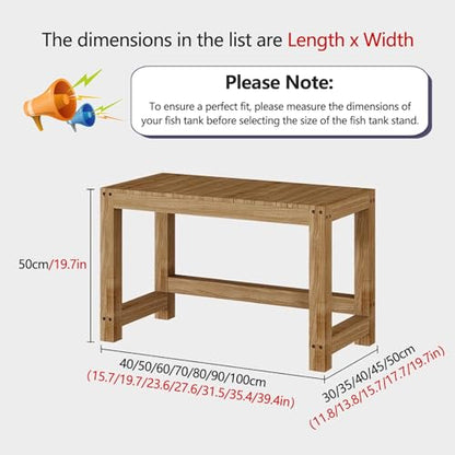 Indoor Storage Rack, With Non-slip Foot Pads, Solid Wood Fish Tank Stand, Customizable Size, Suitable For Home, Office And Hotel Use(70x35cm/27.6x13.8in) - size: 70x35cm/27.6x13.8in