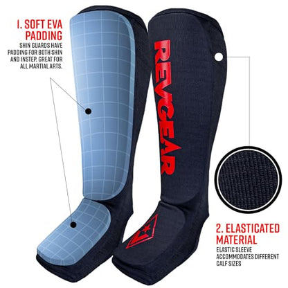Revgear Neoprene High-Performance Gel Pro Hand Wraps Dominator Muay Thai Shin Guard
