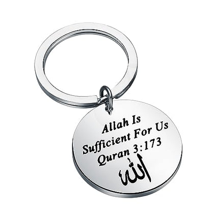 LQRI Quran 3:173 Keychain Allah Gift Islamic Bible Verse Jewelry Islam Religion Gift Islamic Arabic Quran Gift