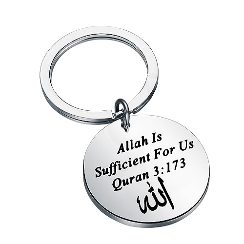 LQRI Quran 3:173 Keychain Allah Gift Islamic Bible Verse Jewelry Islam Religion Gift Islamic Arabic Quran Gift