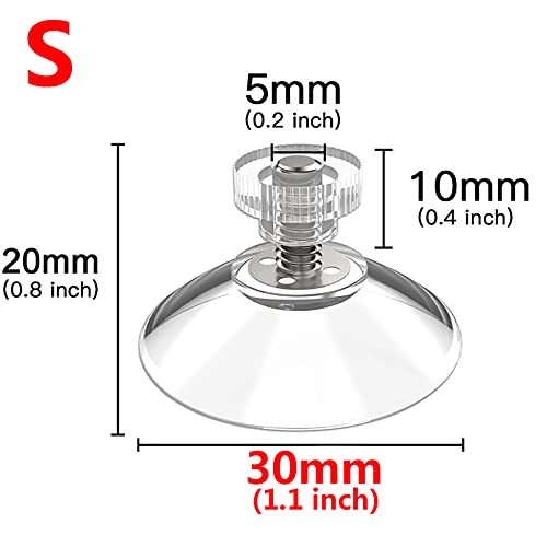 vilihkc 10PCS Sucker Cup Suction Hook Plastic Sucker Pad Holder Silicone Round Strong Transparent with Knurled Nut for Daily Hanging(1.3inch) - color: 1.3inch