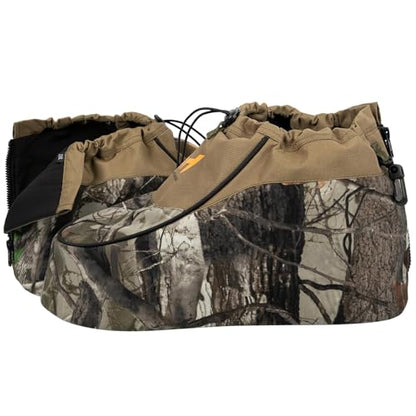 Insulated Boot Covers, 600D Durable Cold Weather Insulators with Water-Resistant PU Leather, Non-Slip Boot Covers for Hunting, Fishing, Camping, and Outdoor Activities (Next Camo) - size: X-Large