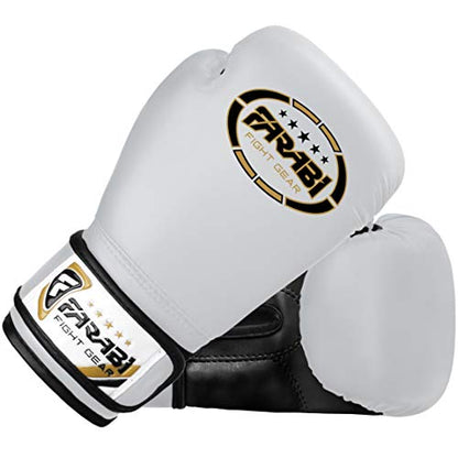 Farabi Boxing Gloves Kids Junior Muay Thai Kick Boxing Training MMA Punching Bag - color: White, size: 6OZ