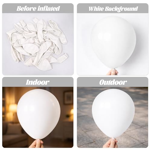 Voircoloria 105pcs White Party Latex Balloons, 12inch - color: 03 White, size: 12 inch - 105pcs