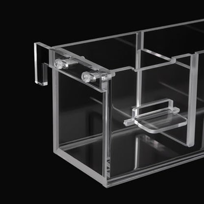 6 Grides Fish Tank Filter Transparent Acrylic Filter Box 6 in 1 Aquarium Overflow Box Canister Filters for Aquarium for Restaurant Home Hotel (6 Grides)