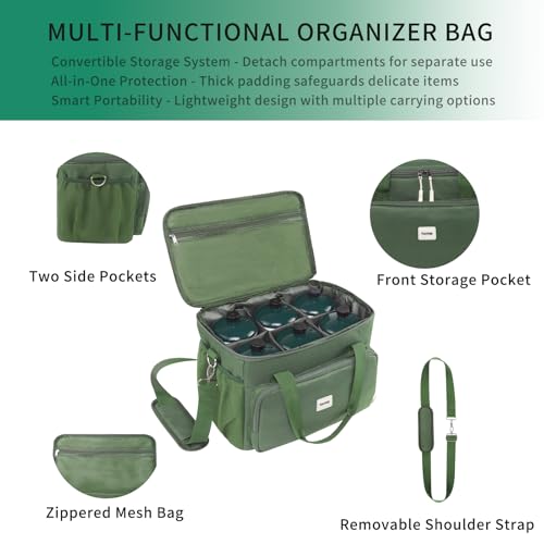 Upgraded 1LB Propane Tank Storage Bag for 6-Pack Camping Canisters, Multi-Pocket Carry Pouch for RV & Outdoor Cooking - size: 6-Pack