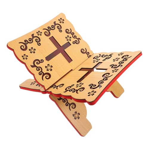 Cabilock Elegant Quran Book Stand Artistic Carvings Decorative Reading Rack for Daily Use and Religious Celebrations for Muslim
