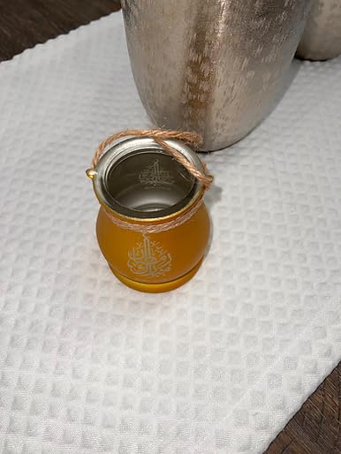 Ramadan Mubarak Glass Lantern, Golden