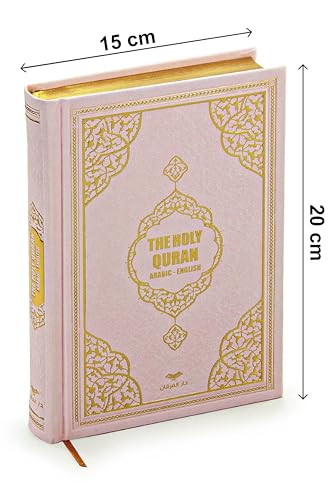 ihvan online, Holy Quran – Arabic & English Translation,Thermo Leather Hardcover, Easy-to-Read Script, QR Code Audio Support, Islamic Gift for Ramadan, Eid, Hajj & Umrah, Pink, 6'' X 8'' - color: Arabic & English Translation-pink
