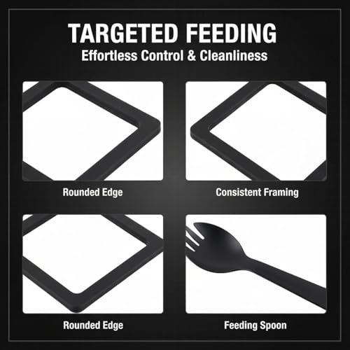 Floating Fish Feeding Ring Set, Square, 3 Sizes, Aquarium Decoration Interception Tool for Duckweed Control and Food Spread Prevention, with Spoon, Guppy Friendly
