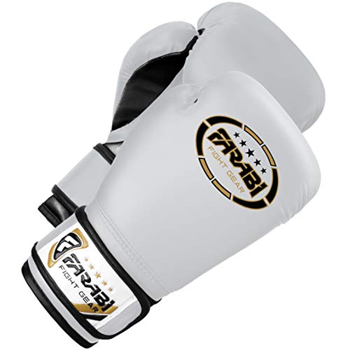 Farabi Boxing Gloves Kids Junior Muay Thai Kick Boxing Training MMA Punching Bag - color: White, size: 6OZ
