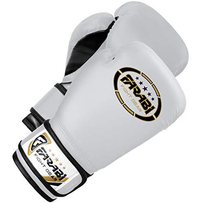 Farabi Boxing Gloves Kids Junior Muay Thai Kick Boxing Training MMA Punching Bag - color: White, size: 6OZ