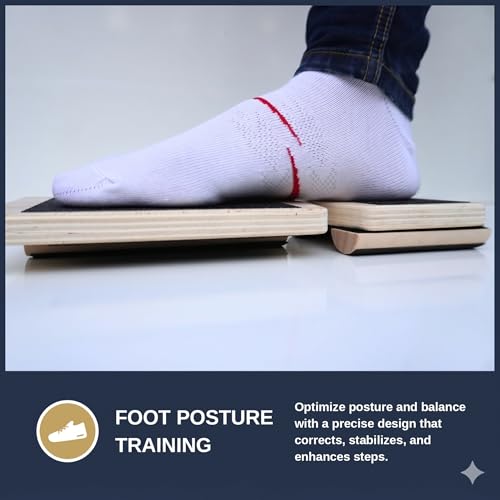 Axis Board Ankle Balance Board, Foot and Ankle Strengthener with 3 Adjustable Difficulty Levels, Single Leg Balance Trainer, Anti-Slip Plywood Platform