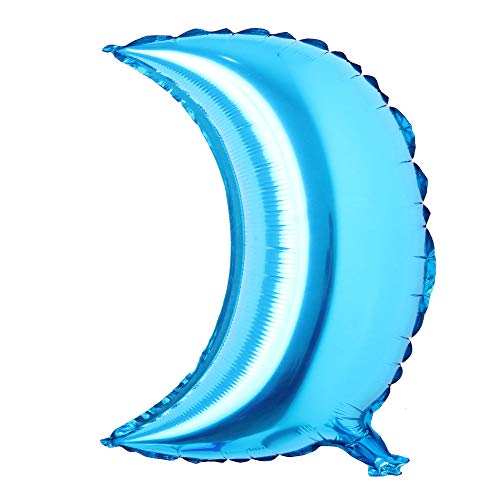 18 inch moon Eid Al-Fitr holiday aluminum foil helium balloons birthday holiday party supplies wedding layout decoration (18 inch Moon Light Blue) - color: 18 Inch Moon Light Blue