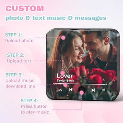 Custom Music Fridge Magnet-Music Refrigerator Magnets Personalized with Photo Song Player Spotify Music Personalized Mothers Day Birthday Gifts for Mom Him Her Women Men - color: Custom-valentines
