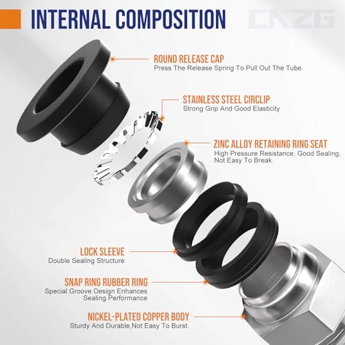 3/8 Push to Connect Fittings npt Thread to 1/2 Air Line quick | Pneumatic Tubing Hose 1/2 OD Tube to 3/8 npt, Male Elbow 90 Degree Straight Coupler - size: 1/2"OD x 3/8"NPT