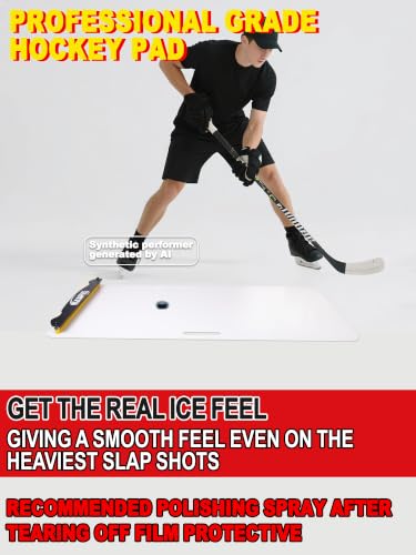 kasifei – 24'' x 48'' Hockey Shooting Pad with Rebounder, Professional Hockey Training Equipment | Improving Shooting Passing and Stickhandling Ability, Smooth Slick Surface, Great for Solo Training, for All Skill Levels
