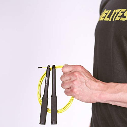 Velites Balanced Jump Rope for Crossfit, Boxing and Fitness Fire 2.0 Ideal for Double Jumps | Aluminum Speed Rope (ballasts not Included) by VELITES.e (Black)