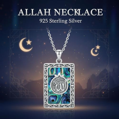 PROESS 925 Sterling Silver Hamsa/Allah Necklace Evil Eye Amulet Jewelry Gifts for Men Women - style: Tarot Allah
