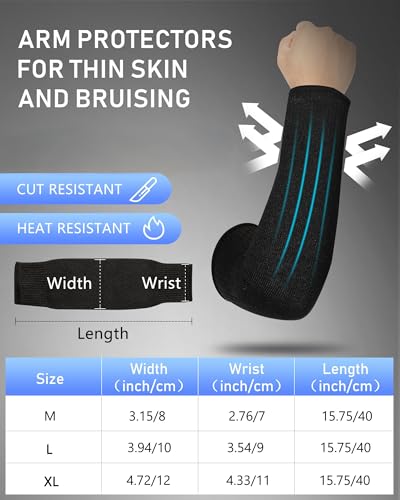 Geyoga 2 Pairs Arm Sleeves Guards Skin Protectors,X-Large;Hppe;Black - color: Black, size: X-Large, style: Hppe