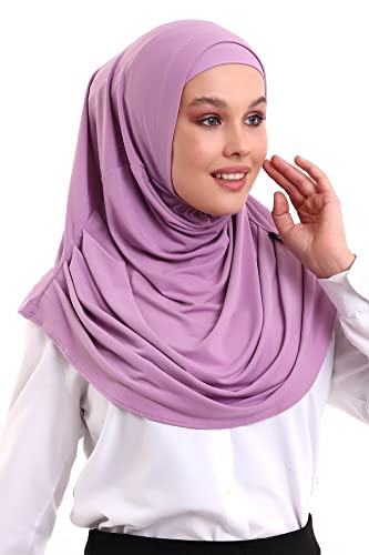 ihvan online, Hijab Scarves for Women, Ready to Wear, Lightweight and Comfortable Headscarf, Instant Turban, Jersey, Presewn - color: Lilac