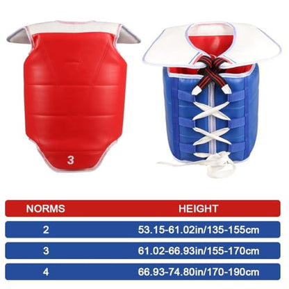Boxing Chest Guard, MMA Kickboxing Muay Thai Boxing Body Protector Traditional Taekwondo Chest Guard Karate Chest Guard Vest - size: 4