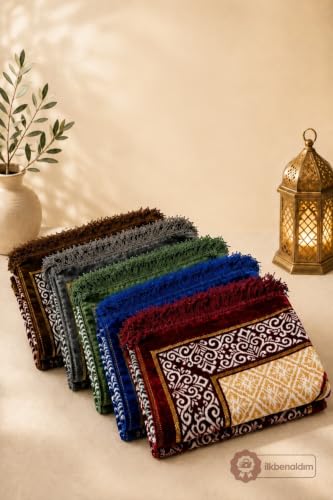 SODEF Dodya Prayer Rug Bulk Set 20 Pieces Mixed Colors 43x27 Inch Soft Cotton Blend for Hajj Umrah Mevlut Gifts - One Size, 43x28 inch