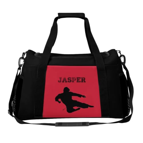 Custom Name Taekwondo Karate Duffle Bag,Personalized Martial Arts Gear Bag for kids Boy Girls,Water-Resistant Sparring Equipment - color: Taekwondo Karate-11