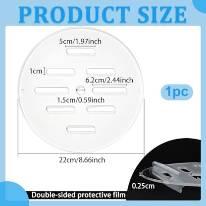 OLYCRAFT Acrylic Aquarium Anti-Jumping Lid Cover 8.7 Inch Round Aquarium Protection Lid Clear Acrylic Plate Fish Tank Covers with Hole Aquariums Cover Lids to Prevent Fishes for Turtles Shrimps Fish - size: 8.7 Inch