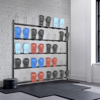 Boxing Glove Storage Rack Wall Mount Dryer Holds 20 Pairs, Boxing Glove Storage Garage, Hang Up Boxing Gloves to Dry Out, for Kickboxing, Muay Thai, MMA Training Gloves