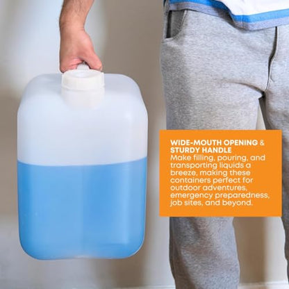 FastRack 5 Gallon Hedpak Water Jug with Screw Cap | 108-Pack (1 Pallet), BPA-Free Food-Grade HDPE, Leak-Proof White Container, – For Brewing, Fermentation, Water Storage & Commercial Use - size: 108 Pack - 5G