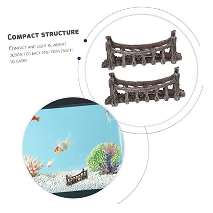 balacoo Fish Tank Ornament 2pcs Artificial Bridge Decor Aquarium Mountain View Decor Set