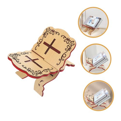 COHEALI Wooden Quran Holder Book Stand Detachable Reading Rack Compact Desktop Bookshelf for Quran Bible Piano Scores and Study Materials