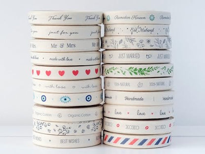 Ramadan Kareem Ribbon - 5/8” (15 mm), 10 Yards (9 m) Cotton Tape for Islamic Gifts, Ramadan Table Decor, Eid Favor Packaging, Iftar Gifts