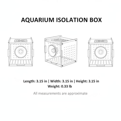 Aquarium Isolation Box, Clear Acrylic Internal Tank Divider for Fry and Small Fish, 3.1 x 3.1 x 3.1 Inch (1 PC)