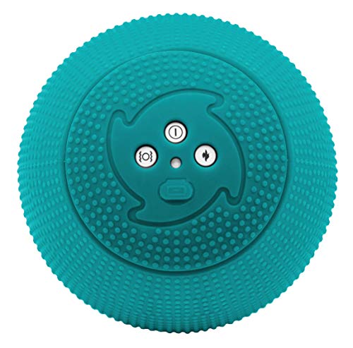 Heating Vibrating Massage Ball Roller for Deep Tissue Muscle Recovery Therapy and Pain Relief w/Heat + 4 Speed Vibration - color: Teal