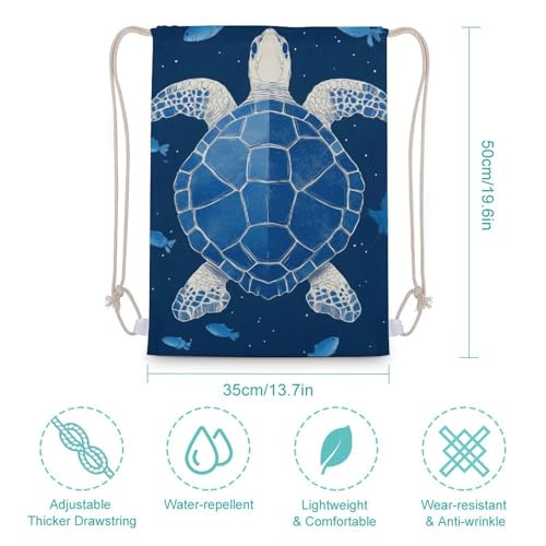 Turtle Pattern Drawstring Backpack Canvas String Bag Lightweight Sports Gym Bag for Men Women - color: Color-4