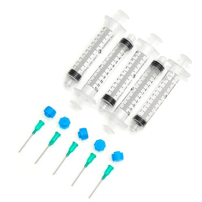 The 5 Pack - 10ml Industrial Syringes with Blunt Tipped Dispensing Needles and Storage Caps | Ink Juice Oil Wood Glue Adhesive, Refill Cartridges Pens | Arts Crafts Science Laboratory