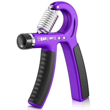 FitBeast Grip Strengthener 팔뚝 강화제, 근력 훈련 및 재활을 위한 조절 가능한 핸드 그립 강화제, 4.5-59.9kg(10-132파운드) 저항, 운동 선수 및 물리 치료에 이상적 (1개) - color: 퍼플.