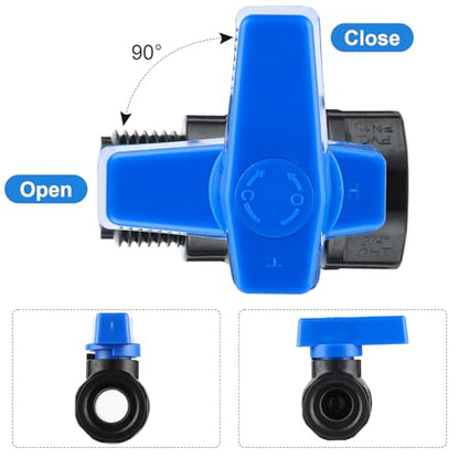 PVC Rain Barrel Spigot Kit 3/4" GHT Garden Diverter Kit With Bulkhead Fitting Garden Hose Faucet Thread Ball Valve for Water Adapter Tanks, Aquariums Rain Barrel Diverter Kit （2 Pack）