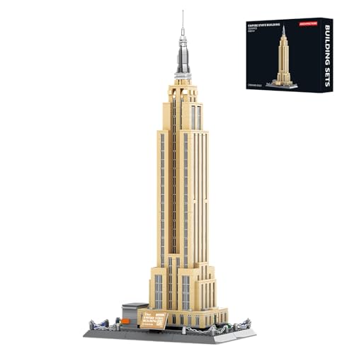 CAXIMSY Empire State Architecture Model Building Block Set for Adults New York's World Famous Landmark Architectural Toys Gift Kids and 1570 Pieces - style: Empire State Building