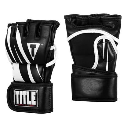 Title MMA Contender Training Gloves - color: Black/White, size: Standard