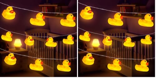 AceList 20 LED Children's Room LED String Lights for Holiday Wall Window Tree Decorative Party Yard Garden Kids Bedroom Living Dorm Uses Squeeze Sound Squeaky - Duck (Pack of 2) - color: Yellow Duckling, size: 20-Light (Pack of 2)