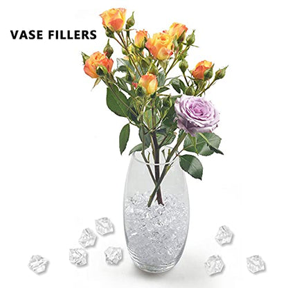 Reusable Fake Ice Cubes 2500 pcs 6 x 9 mm for Rock Crystals Treasure Gems for Table Scatters, Vase Fillers, Wedding Photography Props Vase Fillers - color: 6*9mm-2500pcs