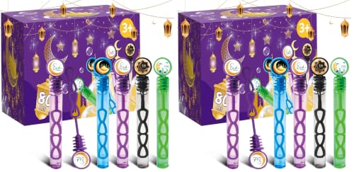 80Pcs Eid/Ramadan Mubarak Bubble Wands, Mini Bubble Wands for Eid Party Favors, Islamic Gift Toys for Girls Boys Kids Toddler Adults, Party Bag Stuffers Goodie Bag Filler, Classroom Prizes (Pack of 2) - size: 4.2 inches (Pack of 2)