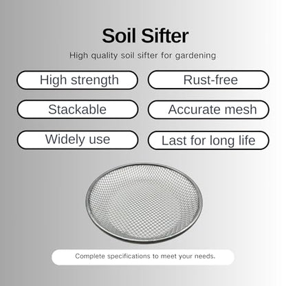 3 PCS Soil Sieve for Garen -12 inches Soil Sifter for Rocks Compost Suitable for 5 Gallon Drums 10mm，6mm，3mm