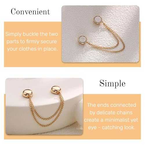 GAUEIOUR 3PCS Magnetic Clothing Clips, Multi-Function Magnetic Pinless Clothing Clips, Hem Shawl T-Shirt Hem Shirt Sleeve Magnetics Seam Free Fastening Decoration Buckle (Silver/Gold/Black)