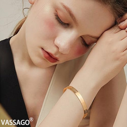 VASSAGO Islamic Gifts Ayatul Kursi Bracelet for Women Men Muslim Quran Allah Openable Bangles Ayatul Kursi Arabic Calligraphy Cuff Bracelet Islam Islamic Jewelry Eid Gifts - color: gold ayatul kursi bracelet
