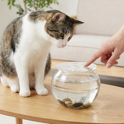 Round Fish Tank Lid 5.12 Inch Clear Aquarium Cover with Cat Proof Mesh for Rimless Fishbowls Protective Top Cover - size: 13.00X13.00X0.30CM